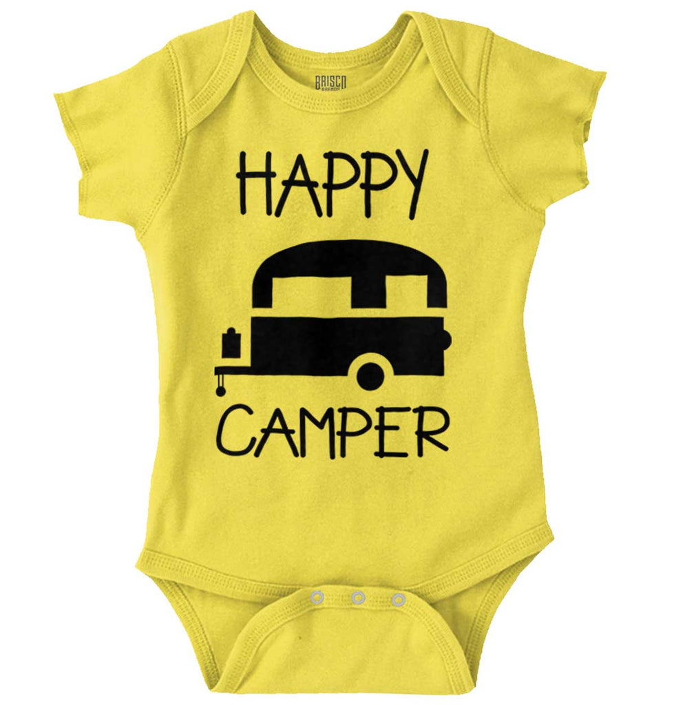 Happy Camper Romper Bodysuit-Direct To Garment Print-Brisco Baby