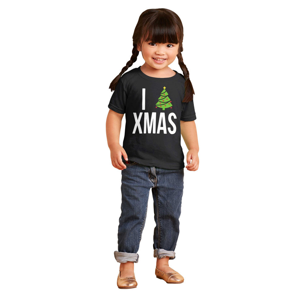 I Love Xmas Infant Toddler T Shirt-Direct To Garment Print-Brisco Baby