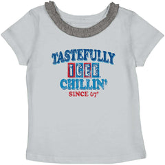 Chillin Since '67 Toddler Ruffled Trim T-Shirt-Direct To Garment Print-Brisco Baby