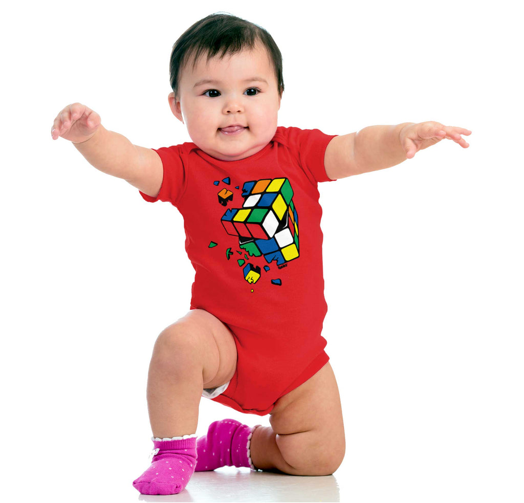 Broken Rubiks Romper Bodysuit-Direct To Garment Print-Brisco Baby
