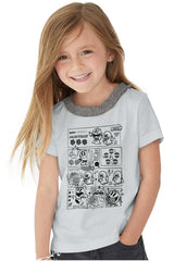 Pac-Man Comic Book Toddler Ruffled Trim T-Shirt-Direct To Garment Print-Brisco Baby