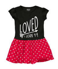 Loved Baby Polka Dot Skirt Dress-Direct To Garment Print-Brisco Baby