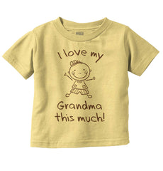 Love My Grandma Infant Toddler T Shirt-Direct To Garment Print-Brisco Baby