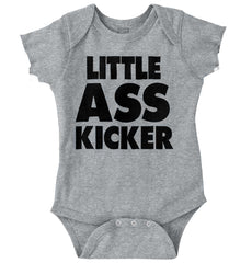 Little Ass Kicker Romper Bodysuit-Direct To Garment Print-Brisco Baby