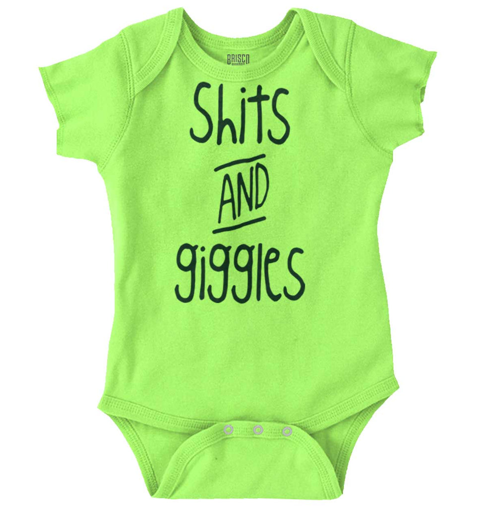 Shits and Giggles Romper Bodysuit-Direct To Garment Print-Brisco Baby