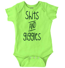 Shits and Giggles Romper Bodysuit-Direct To Garment Print-Brisco Baby