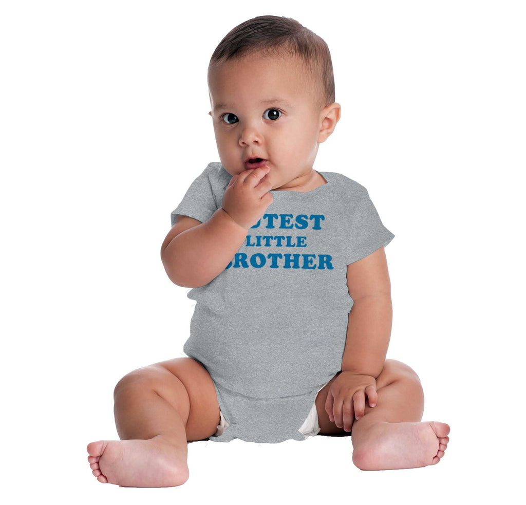 Cutest Little Brother Romper Bodysuit-Direct To Garment Print-Brisco Baby