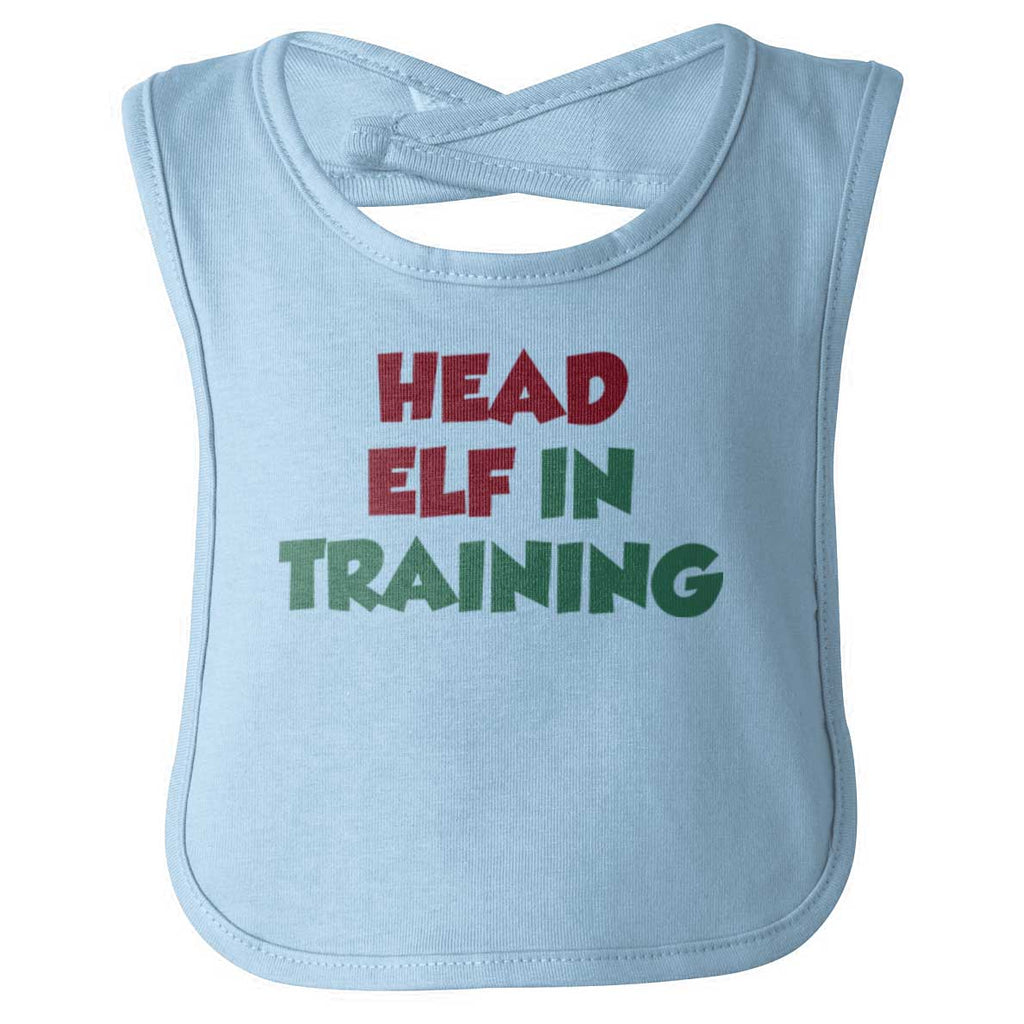 Head Elf Training Infant Baby Bib-Direct To Garment Print-Brisco Baby