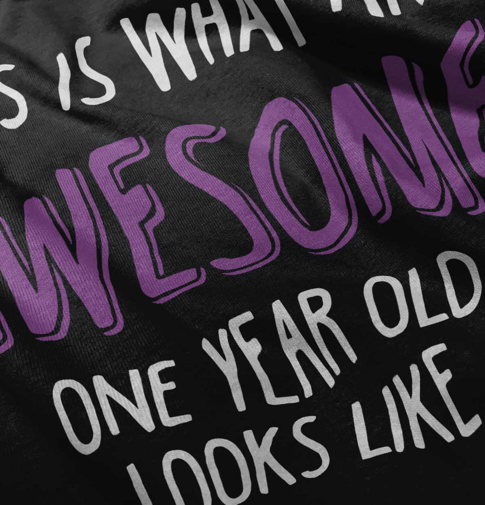 Awesome One Year Old Infant Baby Bib-Direct To Garment Print-Brisco Baby