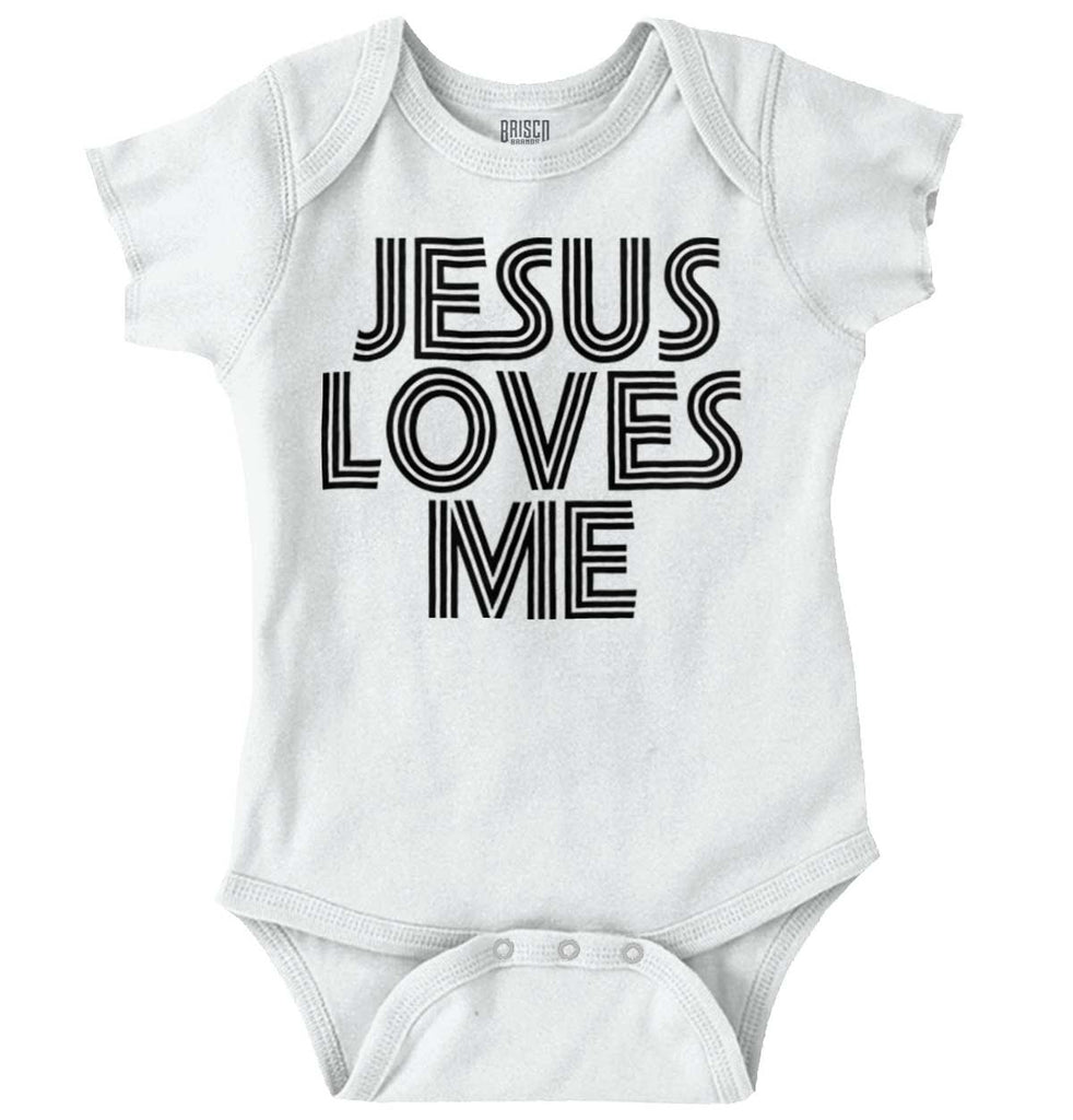 Christ Loves Me Romper Bodysuit-Direct To Garment Print-Brisco Baby