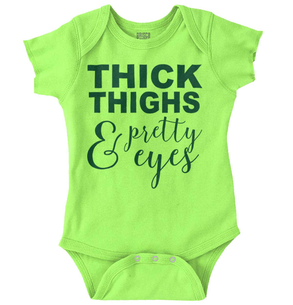 Thick Thighs Romper Bodysuit-Direct To Garment Print-Brisco Baby