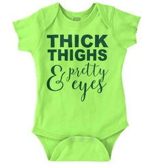 Thick Thighs Romper Bodysuit-Direct To Garment Print-Brisco Baby