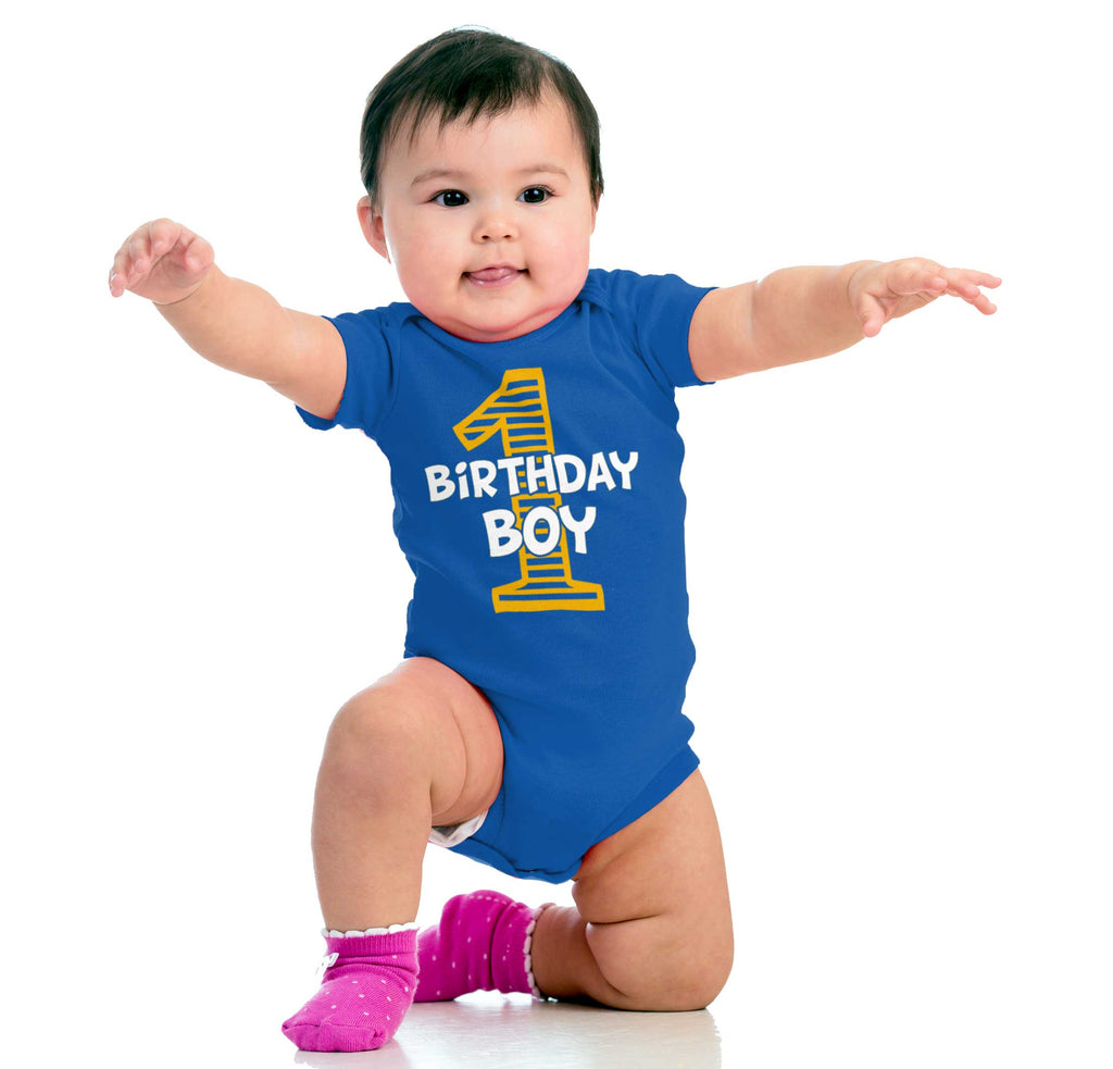 Birthday Boy Romper Bodysuit-Direct To Garment Print-Brisco Baby