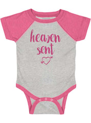 Heaven Sent Raglan Romper Bodysuit-Direct To Garment Print-Brisco Baby