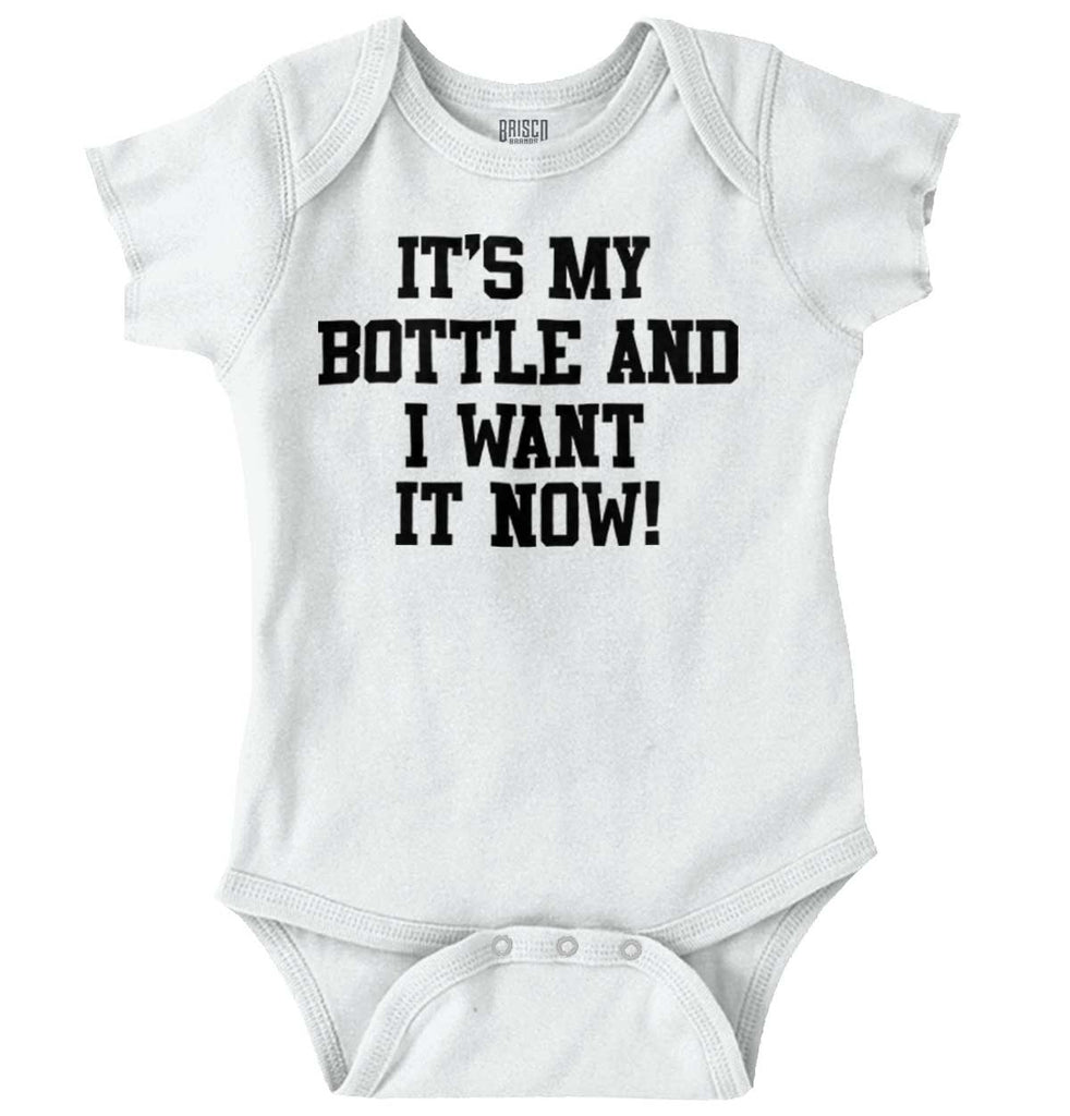 I Want It Now Romper Bodysuit-Direct To Garment Print-Brisco Baby