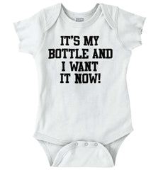 I Want It Now Romper Bodysuit-Direct To Garment Print-Brisco Baby