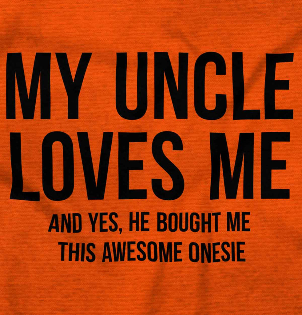 Uncle Loves Me Bought Shirt Romper Bodysuit-Direct To Garment Print-Brisco Baby
