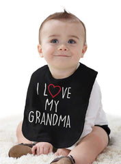 Love My Grandma Infant Baby Bib-Direct To Garment Print-Brisco Baby