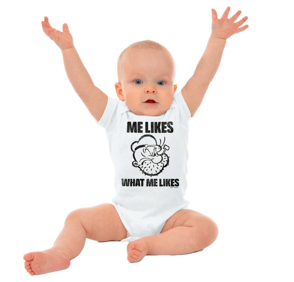 What Me Likes Romper Bodysuit-Direct To Garment Print-Brisco Baby