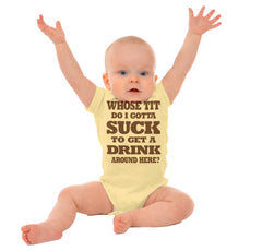 Get A Drink Romper Bodysuit-Direct To Garment Print-Brisco Baby