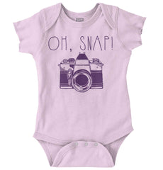 Oh Snap Camera Romper Bodysuit-Direct To Garment Print-Brisco Baby