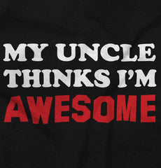 Uncle Thinks I'm Awesome Romper Bodysuit-Direct To Garment Print-Brisco Baby