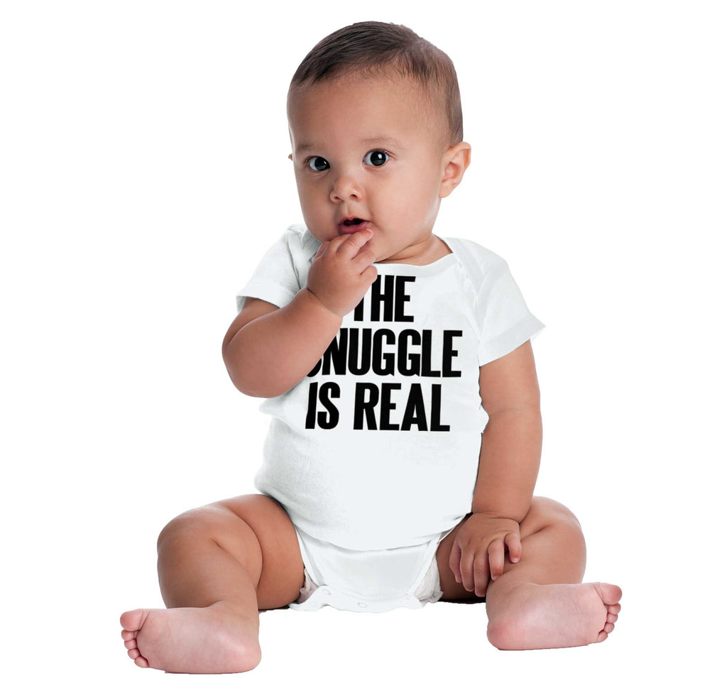 Snuggle Is Real Romper Bodysuit-Direct To Garment Print-Brisco Baby
