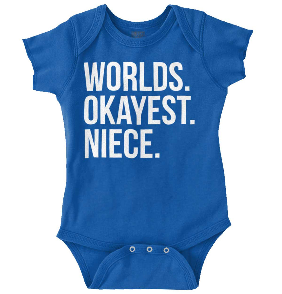 Worlds Okayest Niece Romper Bodysuit-Direct To Garment Print-Brisco Baby