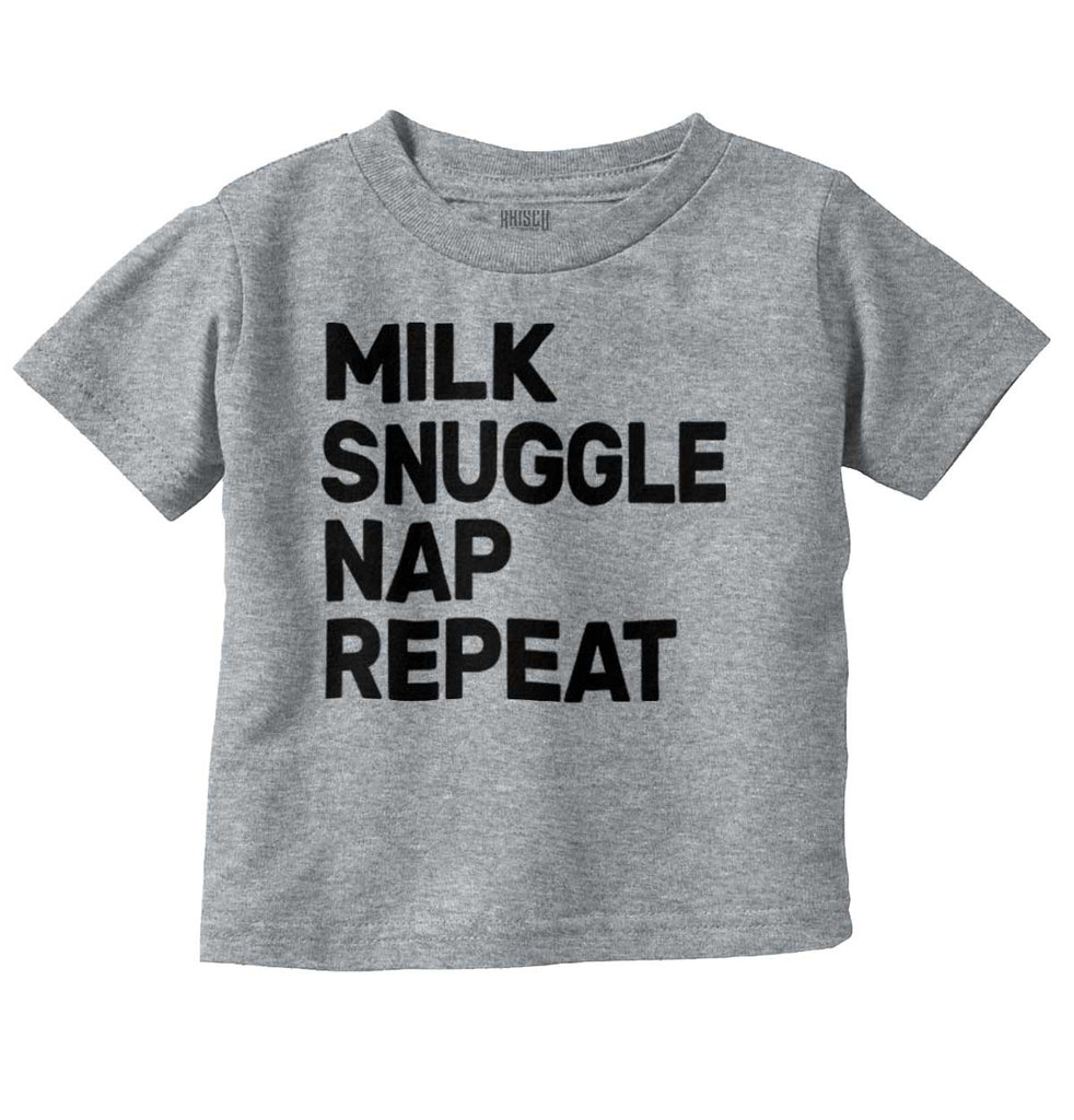 Milk Snuggle Nap Infant Toddler T Shirt-Direct To Garment Print-Brisco Baby
