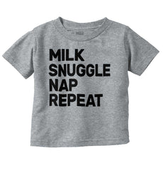 Milk Snuggle Nap Infant Toddler T Shirt-Direct To Garment Print-Brisco Baby