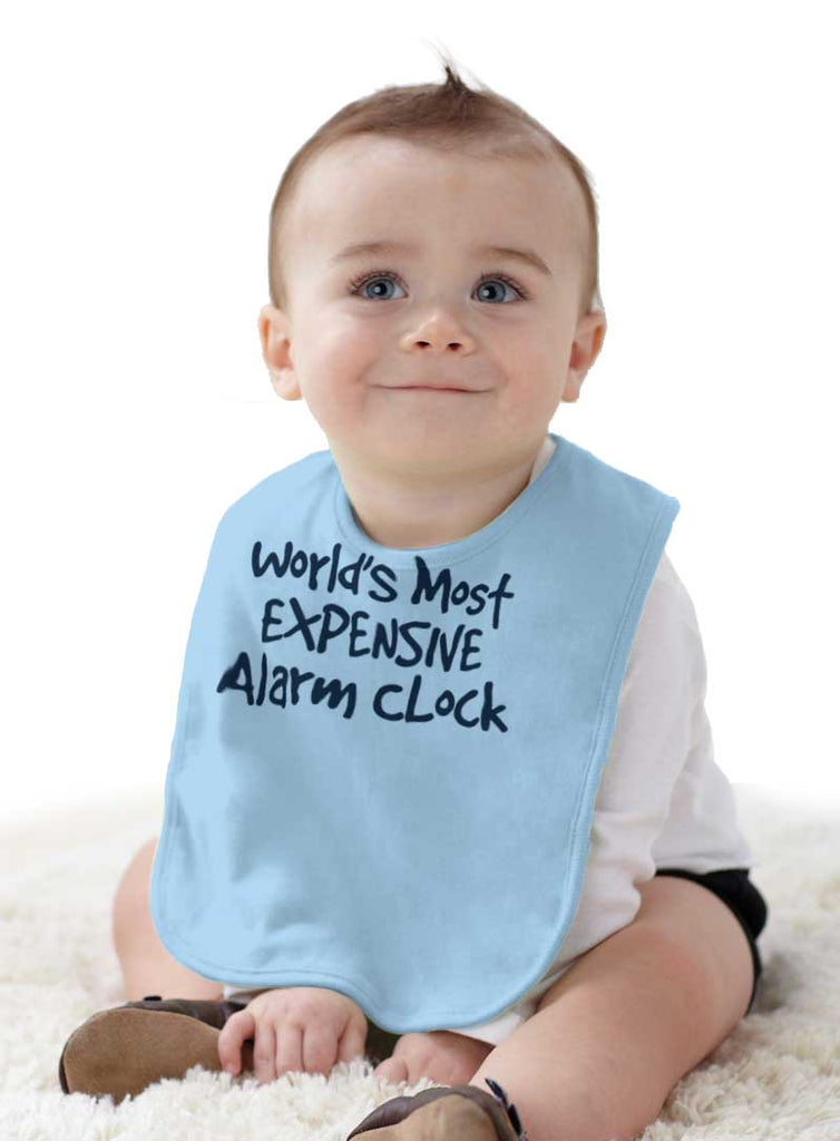 Alarm Clock Infant Baby Bib-Direct To Garment Print-Brisco Baby