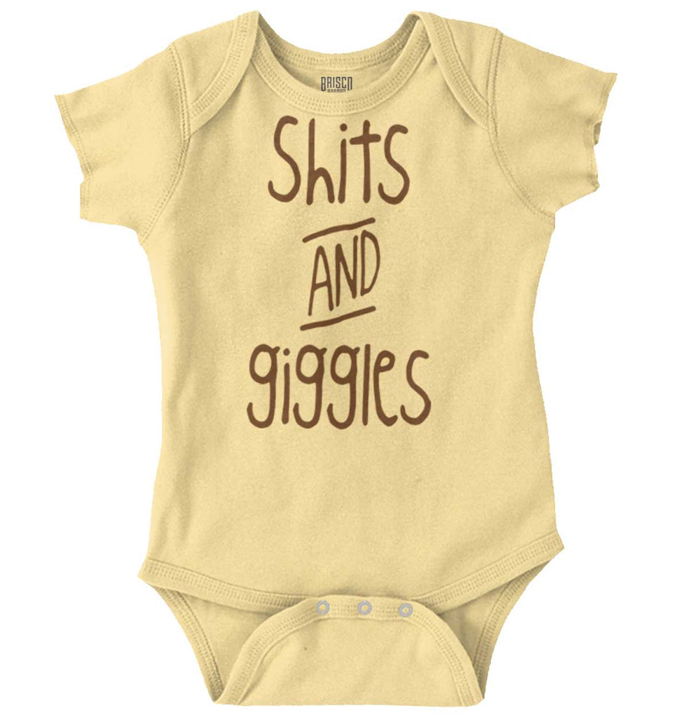 Shits and Giggles Romper Bodysuit-Direct To Garment Print-Brisco Baby