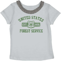 Forest Service Toddler Ruffled Trim T-Shirt-Direct To Garment Print-Brisco Baby