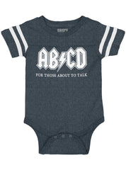 AB CD Football Romper Bodysuit-Direct To Garment Print-Brisco Baby
