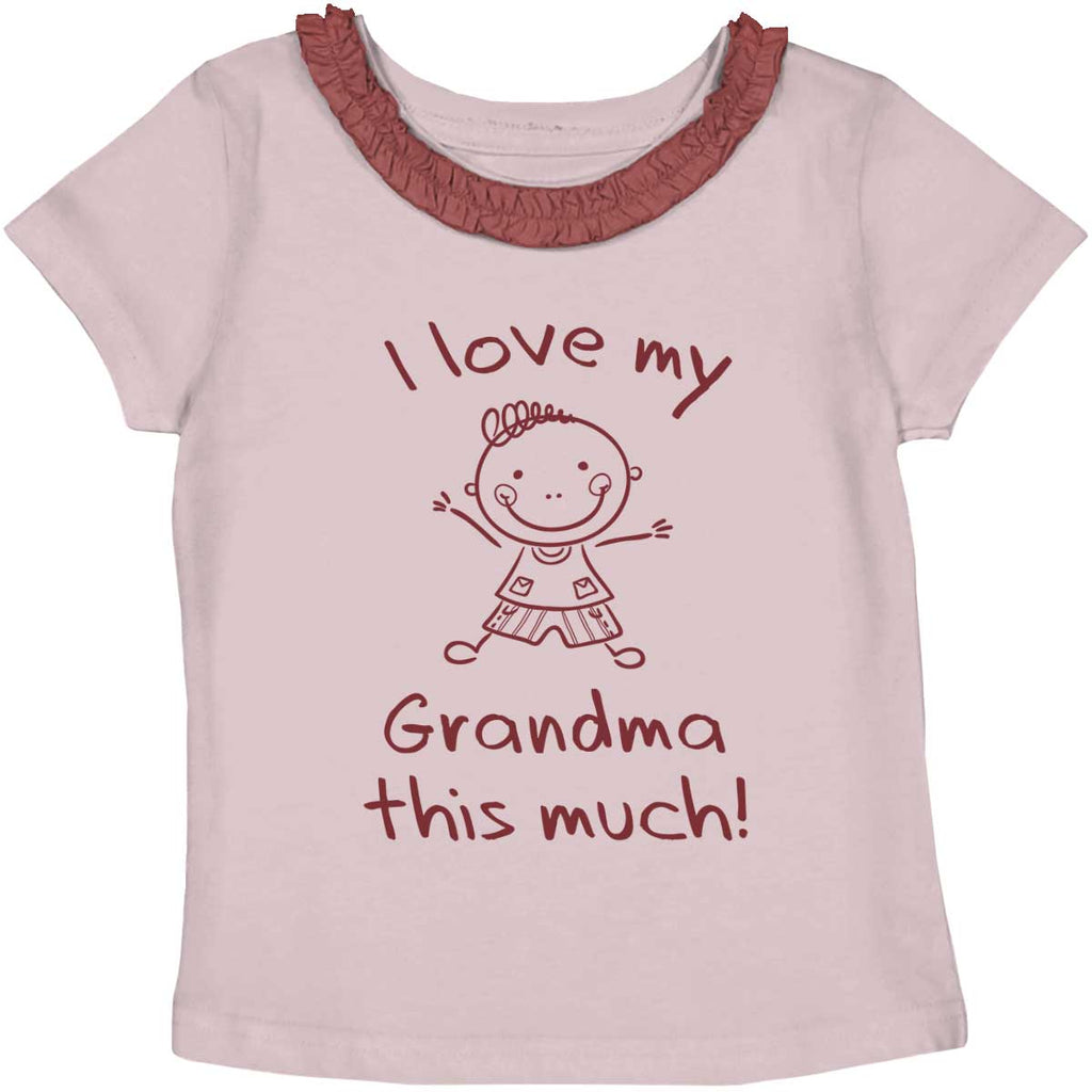 Love My Grandma Toddler Ruffled Trim T-Shirt-Direct To Garment Print-Brisco Baby