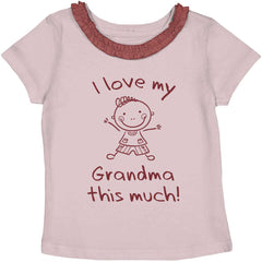 Love My Grandma Toddler Ruffled Trim T-Shirt-Direct To Garment Print-Brisco Baby
