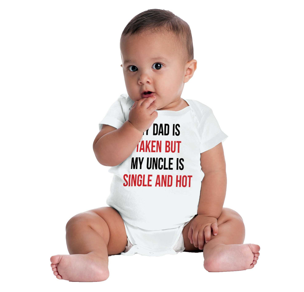 Dad Taken Uncle Single Hot Romper Bodysuit-Direct To Garment Print-Brisco Baby