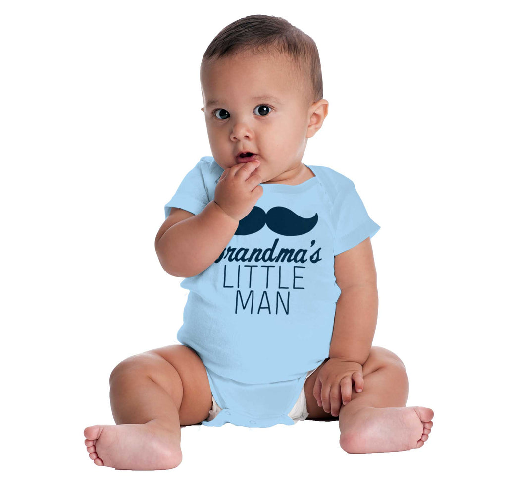 Grandma's Little Man Romper Bodysuit-Direct To Garment Print-Brisco Baby