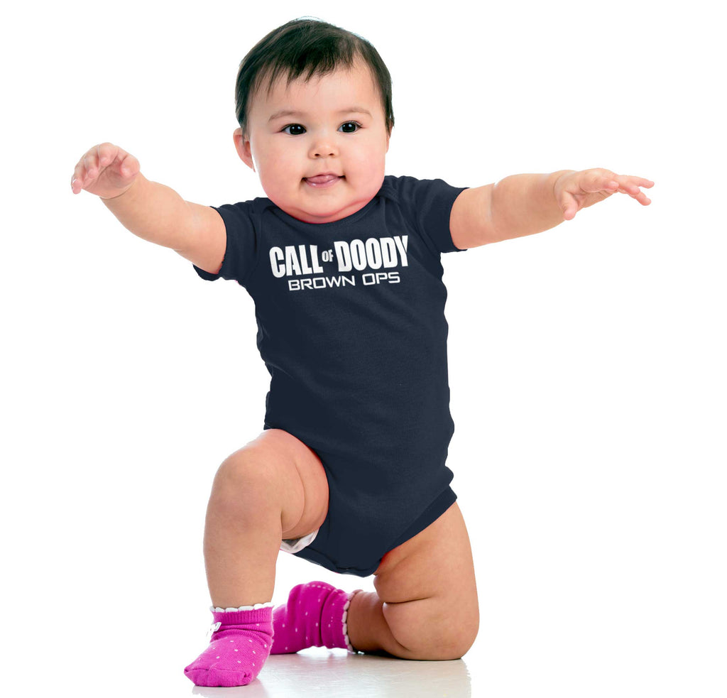 Call Of Doody Romper Bodysuit-Direct To Garment Print-Brisco Baby