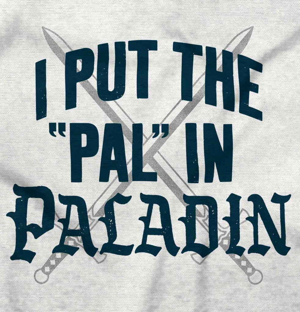 Put The Pal In Paladin Dungeons Raglan Romper Bodysuit-Direct To Garment Print-Brisco Baby