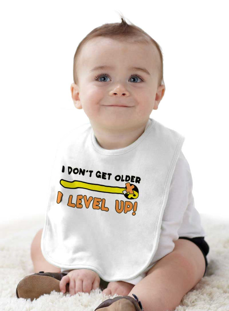 Older Level Up Infant Baby Bib-Direct To Garment Print-Brisco Baby