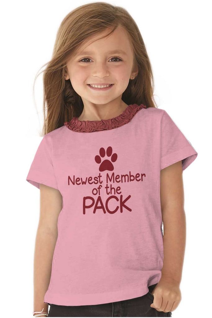 Member of the Pack Toddler Ruffled Trim T-Shirt-Direct To Garment Print-Brisco Baby