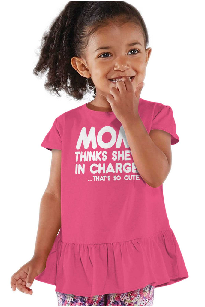 In Charge Toddler Ruffle Bottom Tee-Direct To Garment Print-Brisco Baby