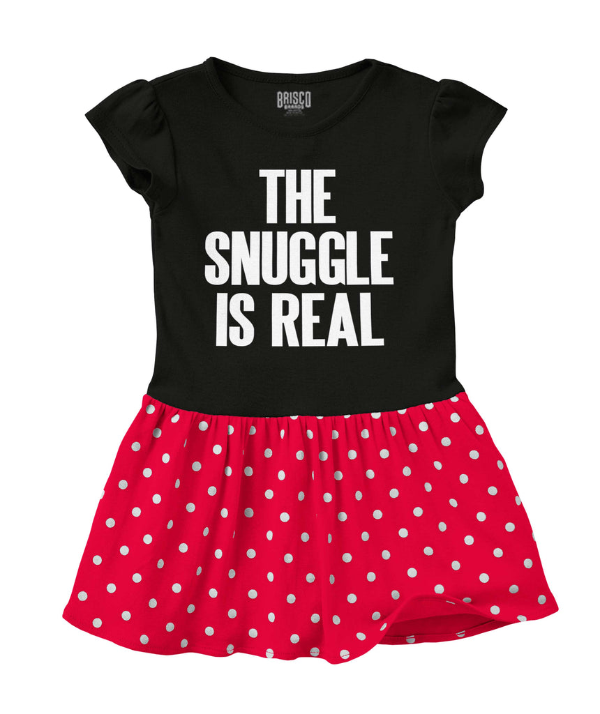 Snuggle Is Real Baby Polka Dot Skirt Dress-Direct To Garment Print-Brisco Baby