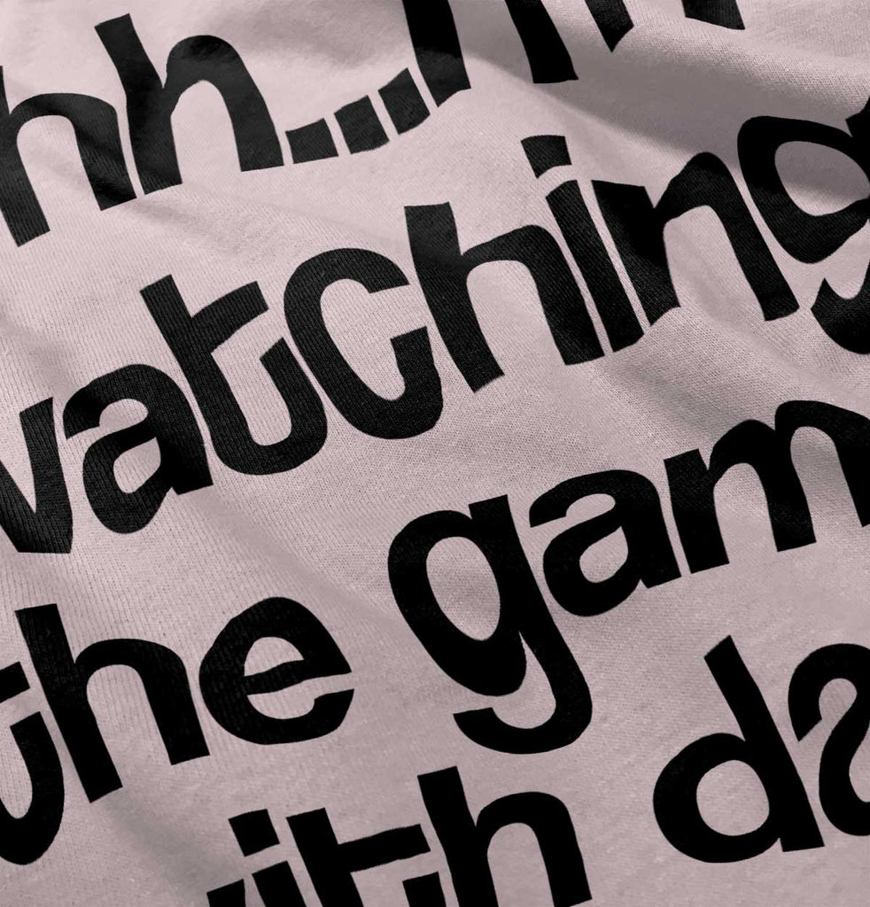 Watching the Game Toddler Ruffled Trim T-Shirt-Direct To Garment Print-Brisco Baby