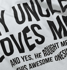 Uncle Loves Me Bought Shirt Romper Bodysuit-Direct To Garment Print-Brisco Baby