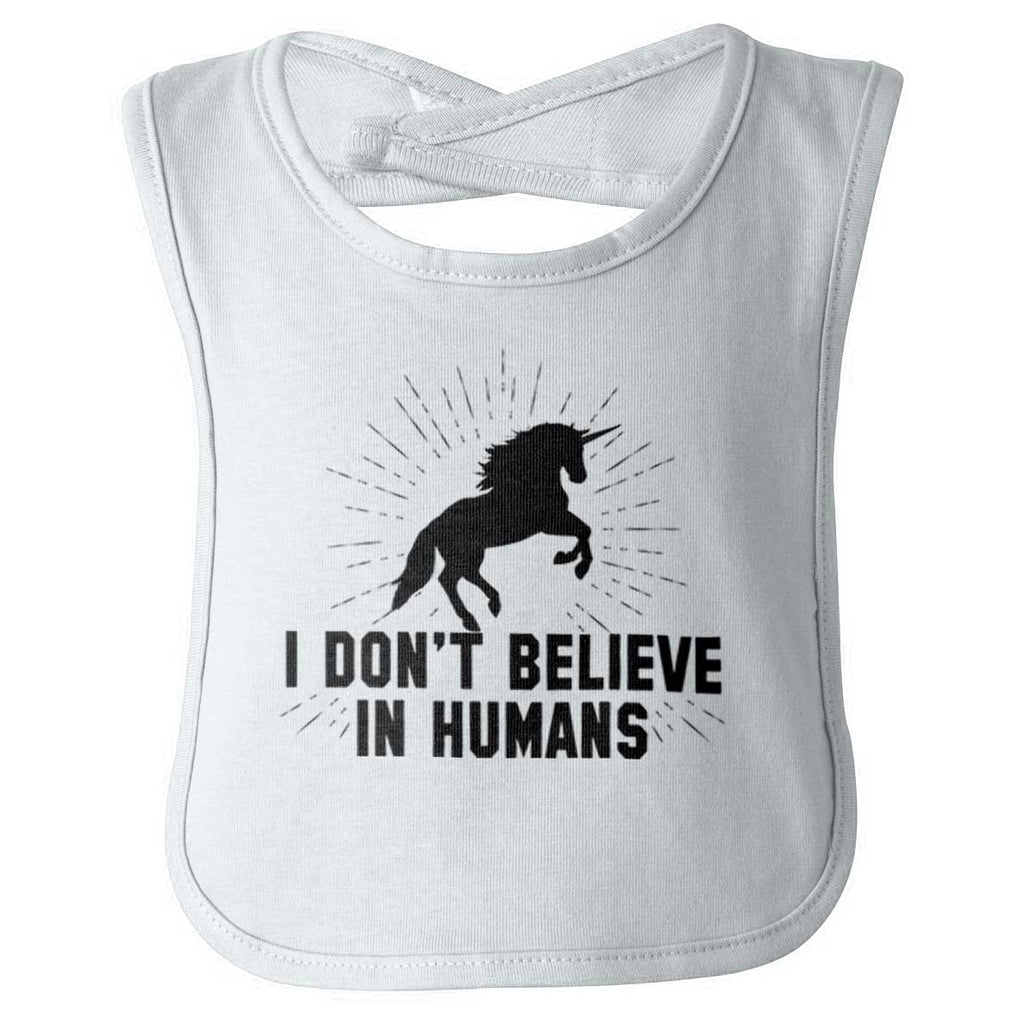 Don't Believe In Humans Infant Baby Bib-Direct To Garment Print-Brisco Baby