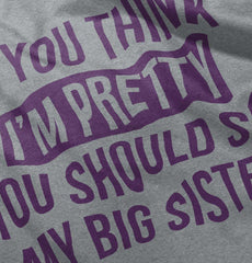 Pretty Big Sister Romper Bodysuit-Direct To Garment Print-Brisco Baby