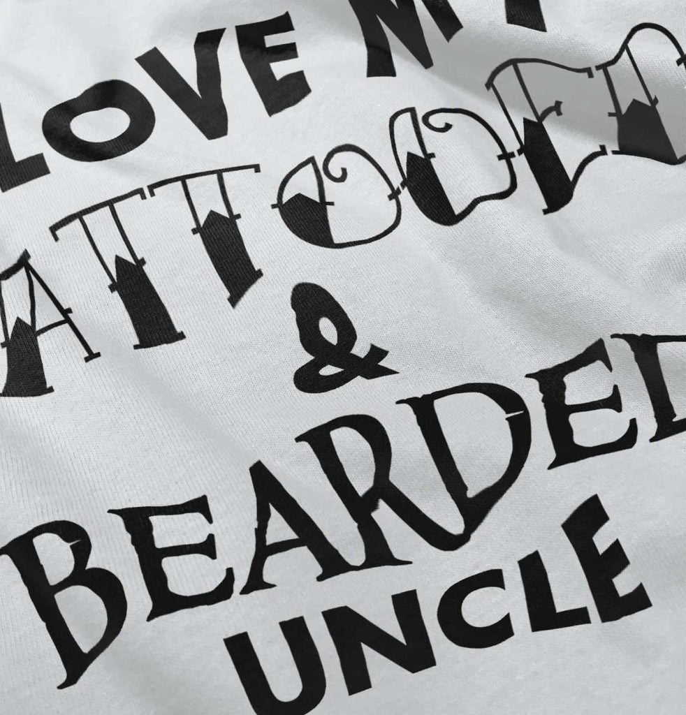Love My Tattooed Bearded Uncle Romper Bodysuit-Direct To Garment Print-Brisco Baby