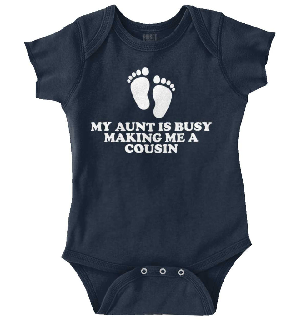 My Aunt Is Busy Romper Bodysuit-Direct To Garment Print-Brisco Baby